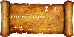 Pittinger Anita névjegykártya