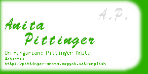 anita pittinger business card